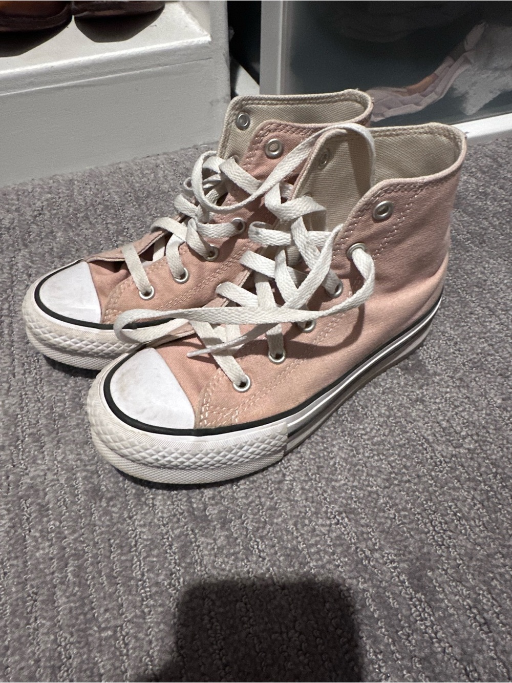 Kids High-Top Converse platform Canvas Sneakers - Pink
